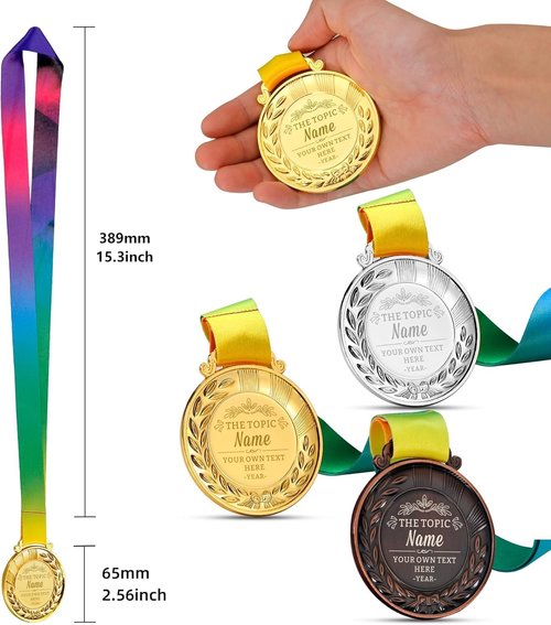 Custom Gold Medals by [Brand Name] - Personalized Award Medals for Sports, School & Events | Design Your Own