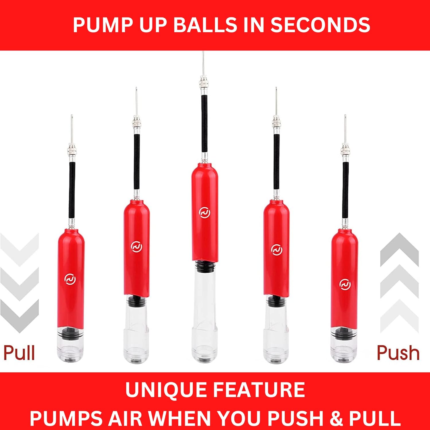 Skiennix Ball Pump for Sports - 5 Needles Included | Ideal for Basketball, Soccer, Volleyball & Football