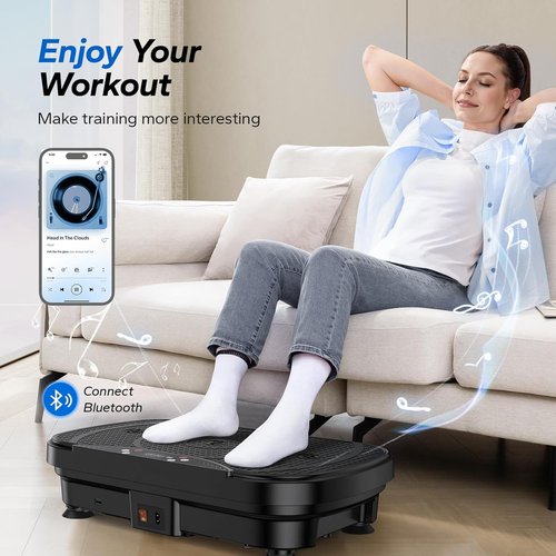 MERACH Vibration Plate Exercise Machine - Bluetooth & LED Display for Weight Loss | Home Workout Equipment