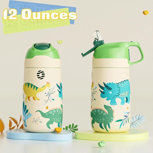 Fjbottle Kids Water Bottle - 12oz Stainless Steel Insulated Tumbler | Leak-Proof & Lightweight for School & Travel