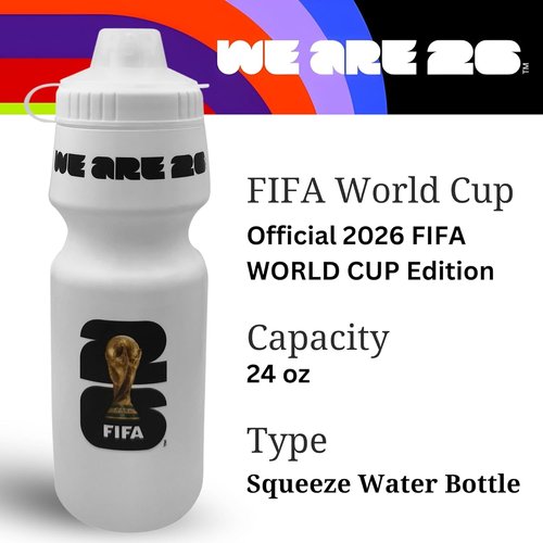 FIFA World Cup 2026 Water Bottle - 24oz Refillable, BPA-Free, Pull-Top Cap - Ideal for Sports & Daily Use