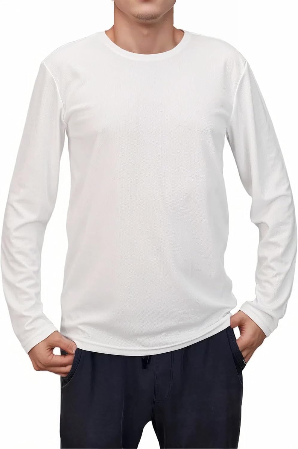 Skiennix Men's Long Sleeve Quick-Dry Athletic T-Shirt - Moisture-Wicking Classic Fit