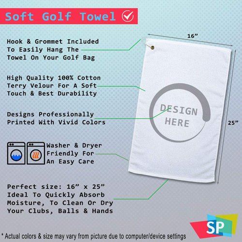 Style In Print Golf Towel Woods Bigfoot B Cotton Bag Accessories White