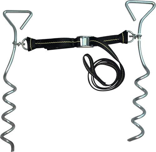 Cajun Tie Downs - Basketball Goal Anchor Tie Down Kit for Secure and Durable Court Setup, Trampoline Anchors, Ground Stakes Heavy Duty Anchor Kit, High Wind Basketball Hoop Anchor
