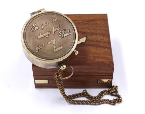 Engraved Compass – So You Can Always Find Your Way Back Home – Gift for Boyfriend, Husband, Son, Groom – Anniversary, Graduation, Birthday Gift for Him or Her