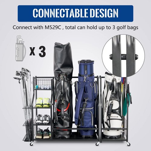 Mythinglogic Garage Sports Equipment Organizer - Large Capacity Ball Storage with Hooks & Baskets