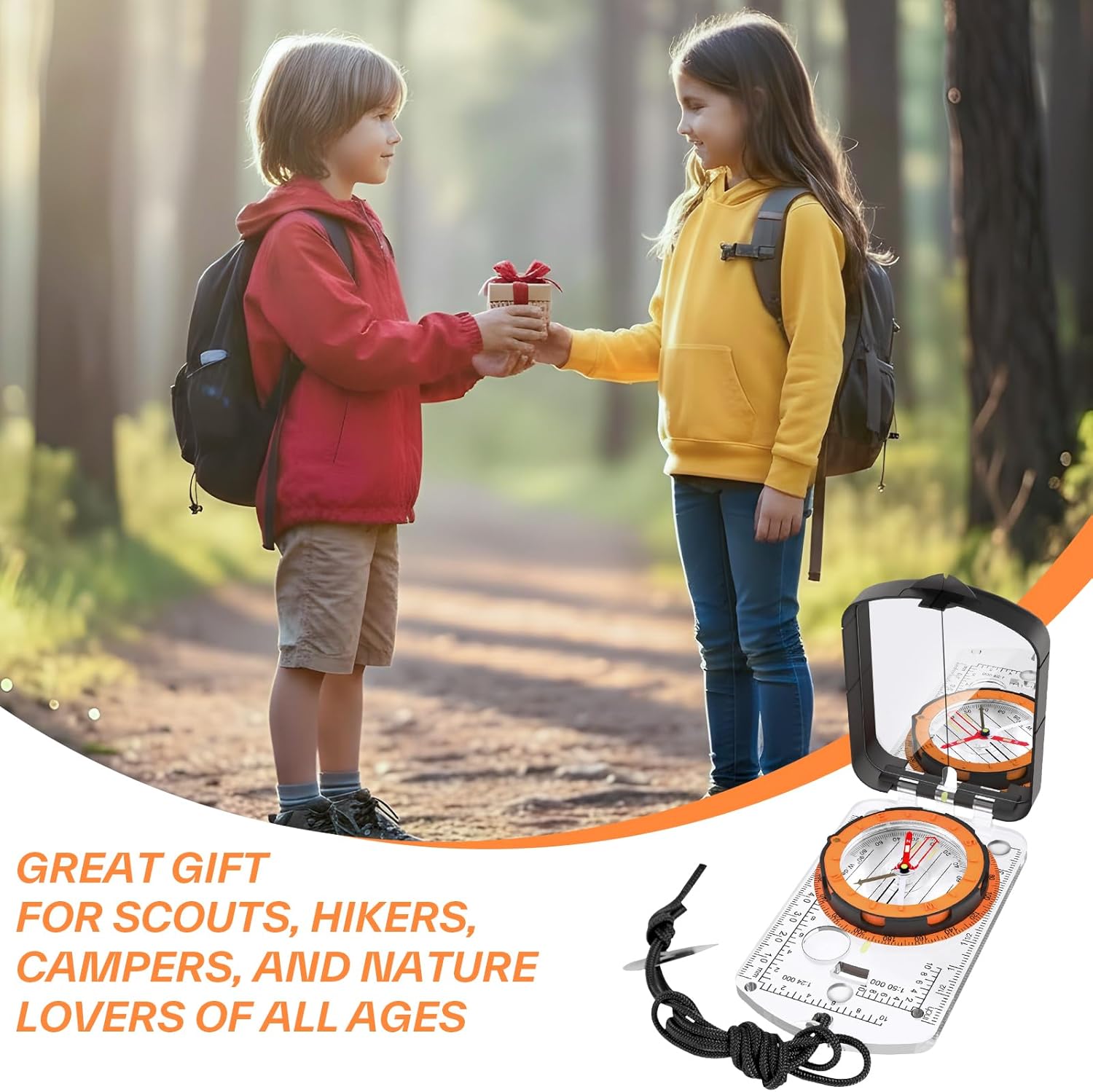 Sportneer Compass - Hiking Survival & Camping Accessory with Mirror | Perfect for Kids & Orienteering