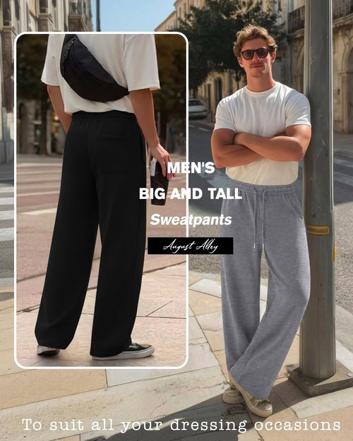 August Alley 4 Pack Men's Big and Tall Sweatpant Thin Athletic Workout Jogger Open Bottom Baggy Drawstring Pants with Pockets (Light Gray, Gray, Dark Gray, Black,Large)