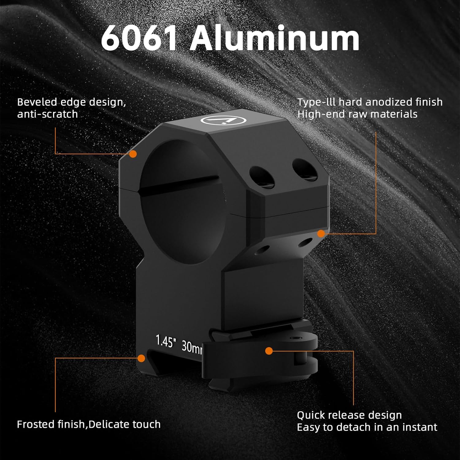Scope Rings - Quick Detach Picatinny Mount | 1 Inch Aluminum Rifle Scope Rings, Multiple Heights