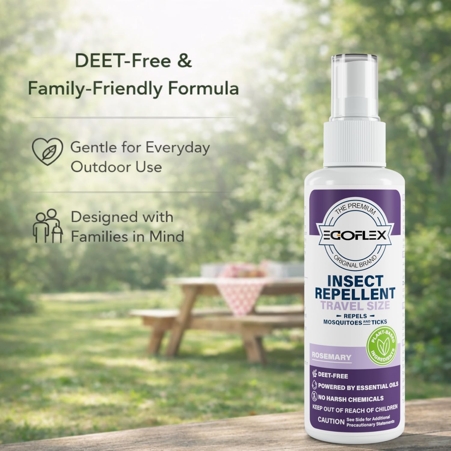 Skiennix Mosquito Repellent Spray - DEET-Free Essential Oil Formula - Travel Size 3 Fl Oz - Rosemary Scent