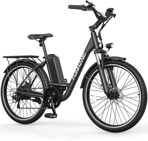 Funhang Electric Bike - 26" City Cruiser Ebike with 1000W Motor, 50 Miles Range, 7-Speed, Adjustable Stem