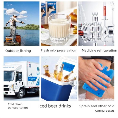 8Pcs Reusable Ice Packs by Coolers | Long-Lasting Cooling Blocks for Lunch Boxes & Camping - 4.52 x 1.57 x 1.18 Inches (Blue)