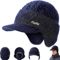Coldshield Trapper, Warm Faux Fur Ear Flap Hat with Windproof Shell,Baseball Beanie Cozy Lined Aviator Hat for Skiing & Outdoor (Blue)