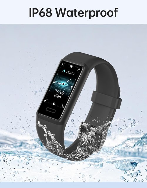 Fitness Tracker Watch, Activity Monitor with Heart Rate, Sleep Tracking, Calorie Counter, IP68 Waterproof, Pedometer