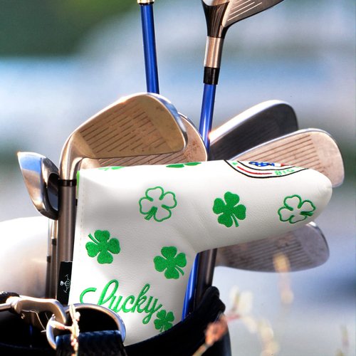 BIG TEETH Golf Blade Putter Cover Headcover Club Protector Magnetic Bar Closure Lucky Putter Cover