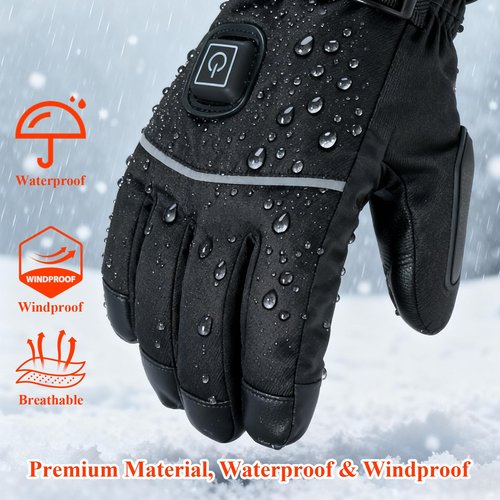 Minthouz Heated Gloves for Men Women - 5000mAh Rechargeable Heated-Gloves with Touchscreen Waterproof, Upgrade Non-Slip Electric Heating Glove for Winter Outdoor Cycling Camping Skiing Fishing Hiking