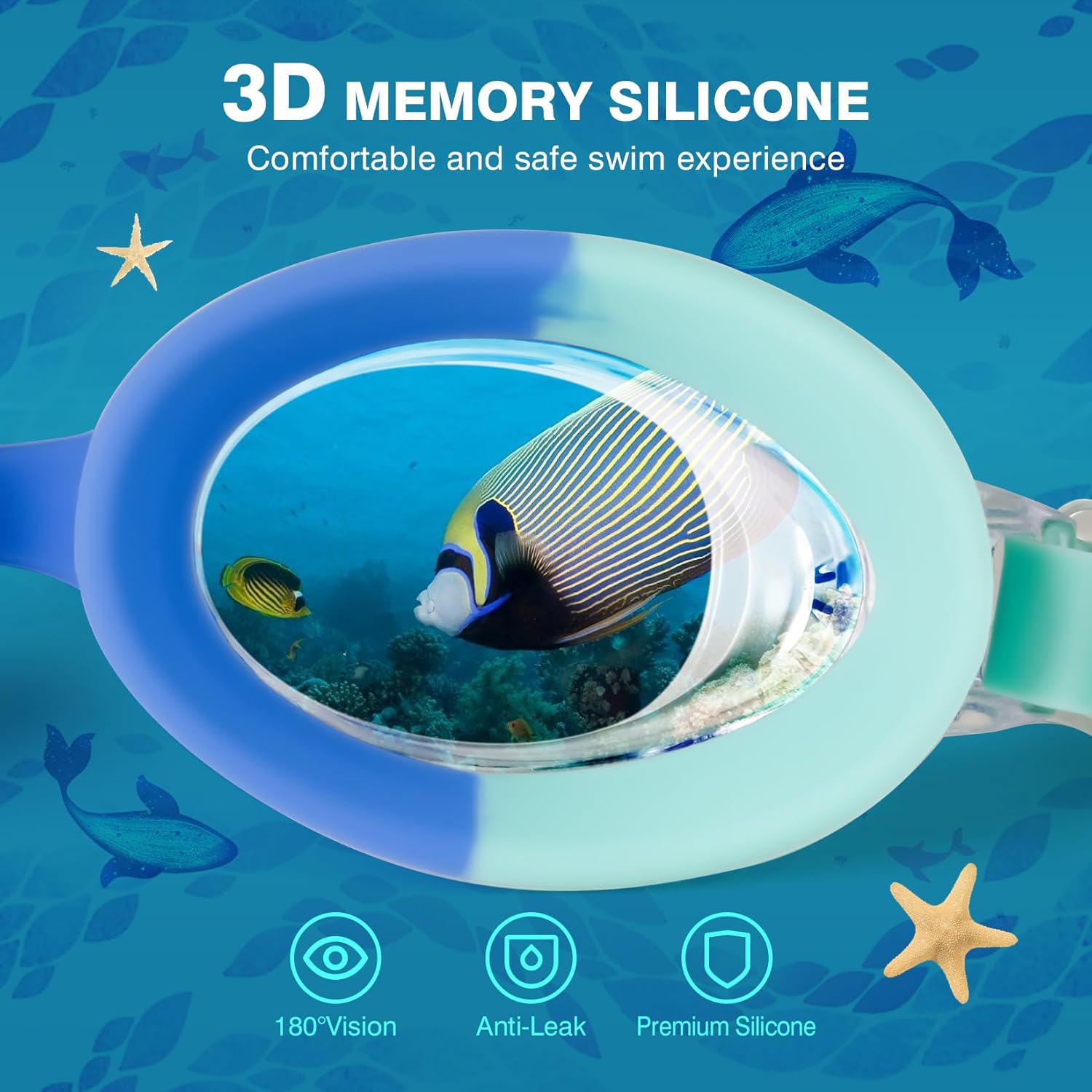 Skiennix Kids Swim Goggles - Anti-Fog UV Protection | No Leak Design for Ages 6-14 (8-12)