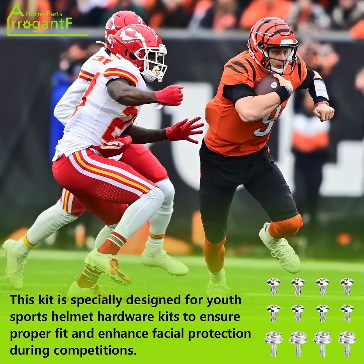 Skiennix Universal Helmet Mask Screw - Compatible with Youth Football, Baseball & Hockey Helmets | Stabilization System to Reduce Head Injury