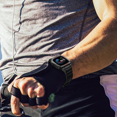 Fintie Nylon Band Compatible with Fitbit Versa 3/4/Sense 2/1/Sense/Bundle with Case for Fitbit Sense 2/1/Fitbit Versa 4/3/2/1/Versa Lite