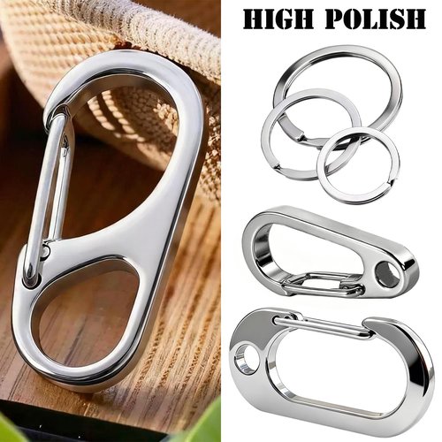 stino 20Pcs No Tarnish Stainless Steel Keychain Hooks with Key Rings, Key Chain Clip & Clasp, Multiple Sizes 1.26-1.77 Inch