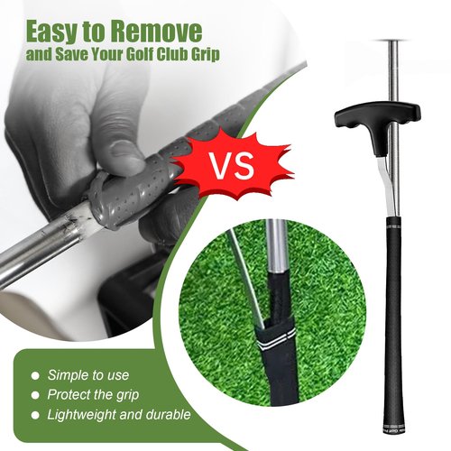 ELEMONY Golf Grip Removal Tool and Golf Grip Tape Removal Tool, V-Groove Grip Remover Saver 12“, High-Carbon Steel Gripping Tool, Golf Club Gripping Kit Golf Grip Tool