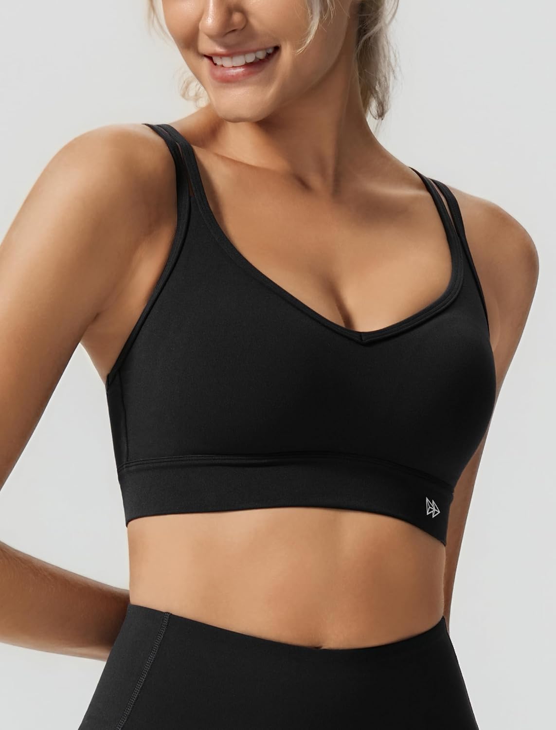 Yvette Yoga Bras - Light Support Spaghetti Strap Design for Yoga, Pilates & Daily Wear