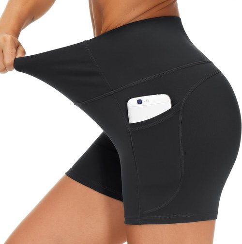 Dragon Fit Women's High Waist Workout Shorts - Stretchy Tummy Control with 2 Side Pockets | Ideal for Gym, Yoga & Running