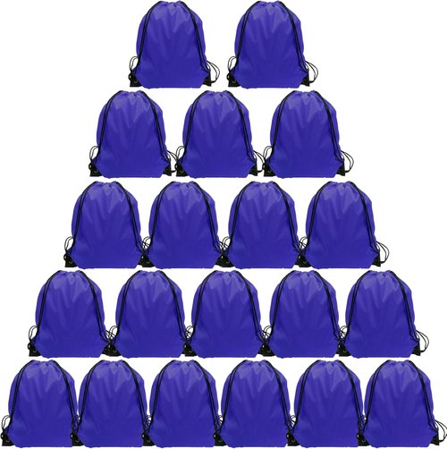 GoodtoU Drawstring Bags - 20 Pcs Cinch Gym Sackpacks for Men & Women | Blue Color