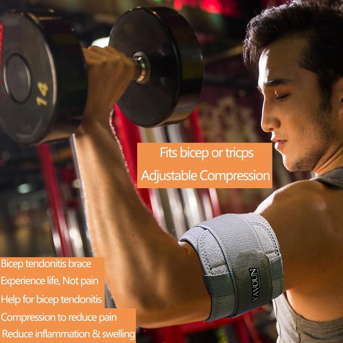 YAVOUN Bicep ＆ Tricep Compression Sleeve/Wrap - Tricep Tendonitis, Bicep Tendonitis - Pain Relief for Bicep and Triceps Muscle Strains, Compression Arm Support