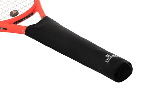 Thorza Tennis Racket Grip Cover (Set of 2), Black, Removable Protective Handle Wrap for Storage and Bag Transport, Universal Racket Accessory for Active Players.