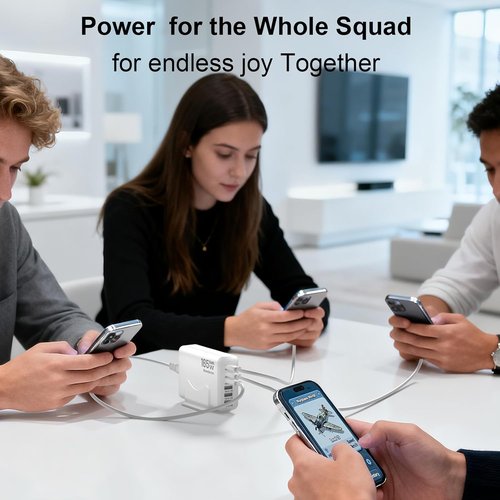iPhone 17 Charger - USB C Fast Charging Block | 3 Type C Ports, 40W Each, 165W GaN Wall Hub