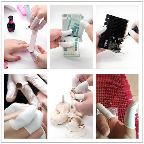 ANSLYQA Finger Cots, (Medium,2400 Pcs) Disposable Latex Finger Covers Anti Static Rubber Fingertips Protective for Electronic Repair,Crafting Industrial Apply, White