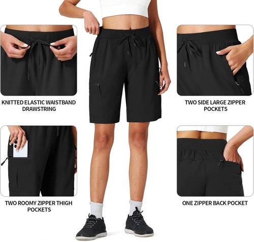Ksmien Women's Hiking Cargo Shorts - Quick Dry Lightweight Design with Zipper Pockets | Perfect for Travel & Camping