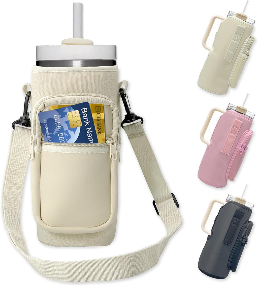 Skiennix Water Bottle Holder - Insulated Crossbody Sling Bag with Phone Pocket for Hiking & Camping