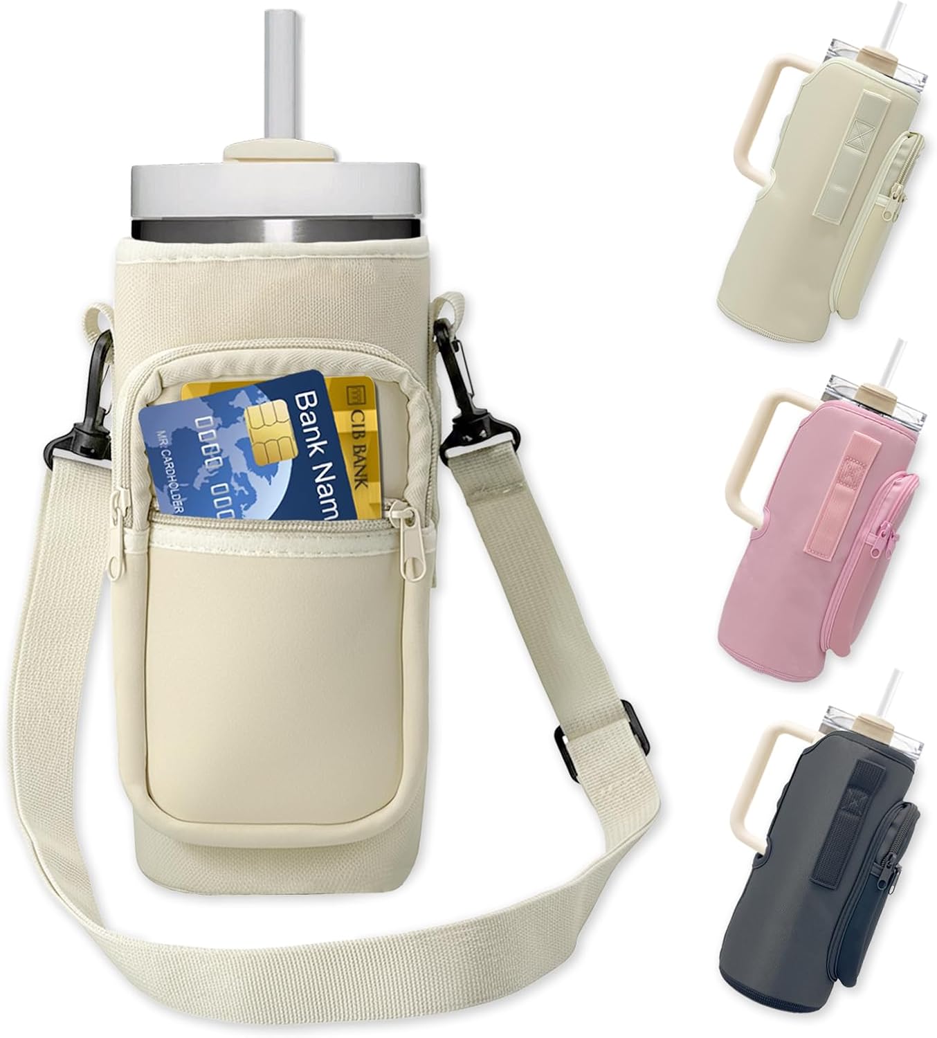 Skiennix Water Bottle Holder - Insulated Crossbody Sling Bag with Phone Pocket for Hiking & Camping