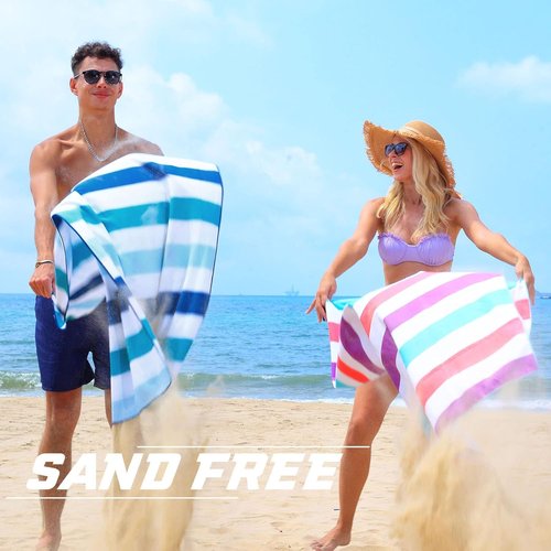 Exclusivo Mezcla Microfiber Beach Towel - Oversized Quick Dry, Sand-Free & Lightweight (Blue, 35x70 Inches)
