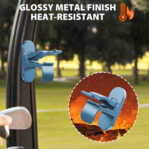 Magnetic Holder One-Handed for Golf Cart, Universal Clip Mount with Stick-On Metal Pads Fit 70 Rings, Glossy Zinc Alloy Accessory or Golf Carts, Boat & Golf Clubs, Father's Day Gift, Blue