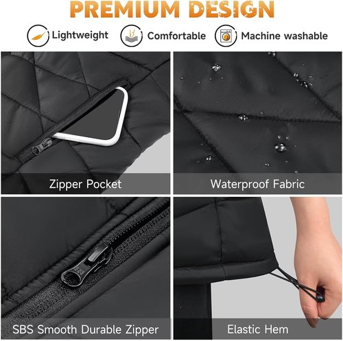 KOVNLO Heated Vest for Women - Smart Electric Jacket with Battery Pack & Light-Out Design