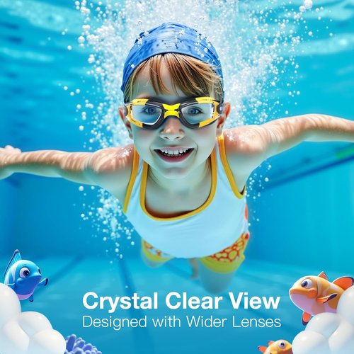 Braylin Kids Swim Goggles - 2-Pack Comfortable Swimming Goggles for Boys & Girls | Ideal for Pool Use