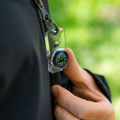 MiniComp Mini Compass - Easy-to-Read Zipperpull Design for Jackets, Parkas, or Packs