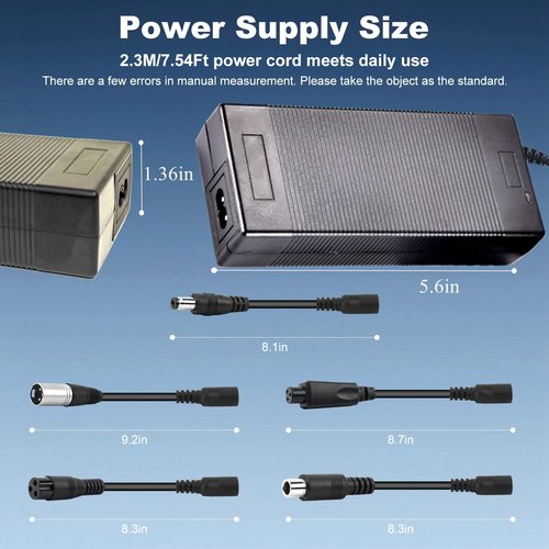 42V 2A UL VOLPAM Electric Scooter Charge,6Plugs for Gotrax Electric Scooter Charger,Hover-1,Hiboy,Jetson,Maxshot Scooter