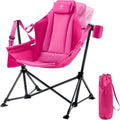 Ever Advanced Padded Oversized Hammock Chair - Compact Heavy-Duty Swing with Storage Pockets | Supports 400lbs, Pink