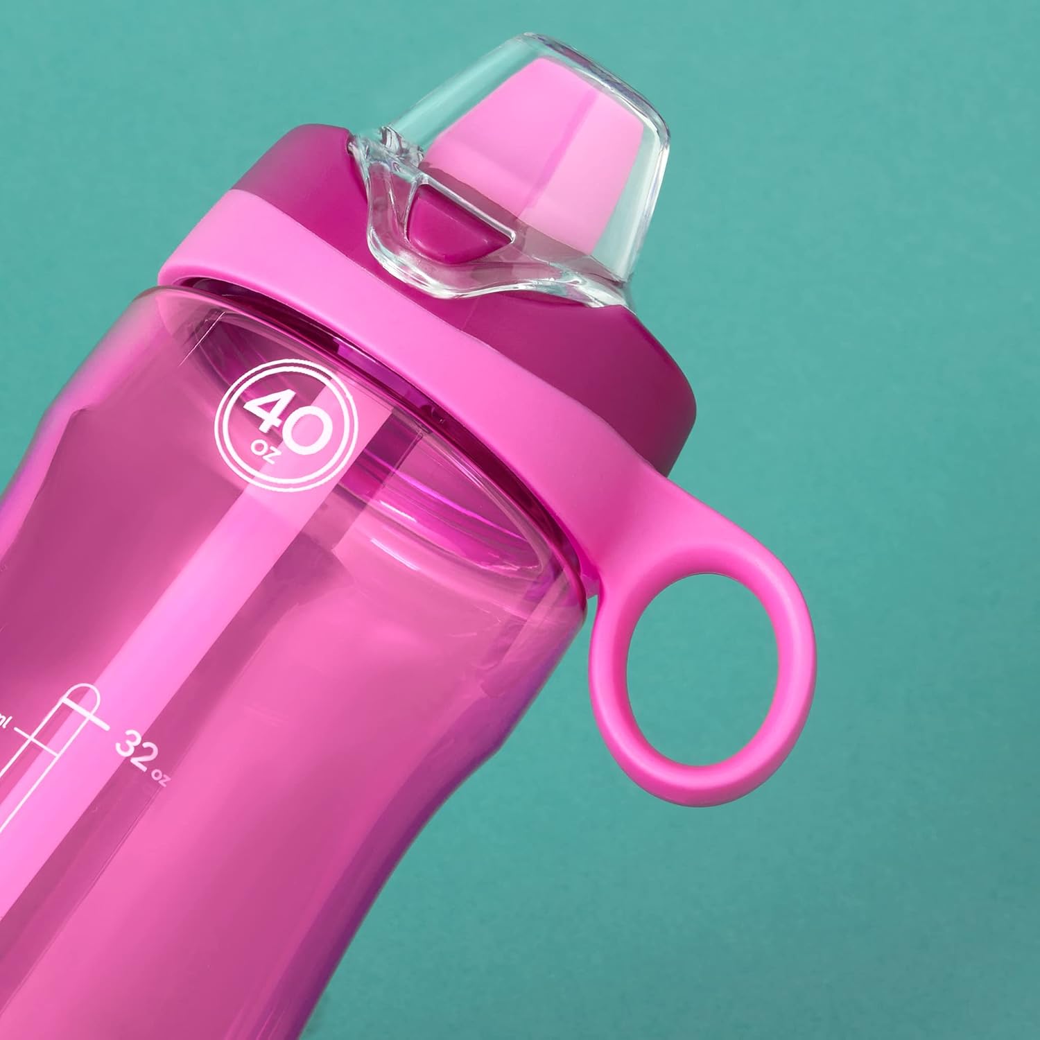Pogo Plastic Water Bottle with Straw Lid and Carry Handle, Reusable, BPA Free, Dishwasher Safe, Perfect for Travel, School, Outdoors, and Gym | 32oz, 40oz
