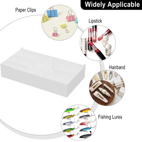Beautyflier Organizer Case for Band-Aid Flexible Fabric Bandages, Acrylic Holder for First Aid Bandage, Storage Box for Cotton Swab, Pills, Paper Clips, Flip Cover - Anti-Dust, Case Only (White)