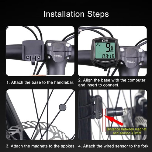 Bike Computer - Waterproof Speedometer & Odometer with LCD Display | Multi-Function for Road & MTB
