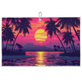 Pardick Golf Towel for Men Women Beach Palm Flower Golf Towels for Golf Bags with Clip Microfiber Fabric Clean Golf Balls Accessories Great Funny Gifts Golfs Club Fan 24 x 15in