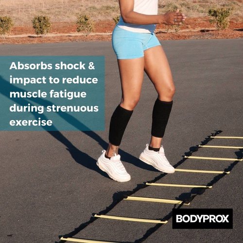 Bodyprox Calf Support Brace - Adjustable Compression Wrap for Shin Splints | 2 Pack