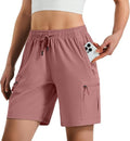 Hugut Women's Quick-Dry Hiking Cargo Shorts - Lightweight, Water-Resistant, Zipper Pockets | Ideal for Camping & Travel