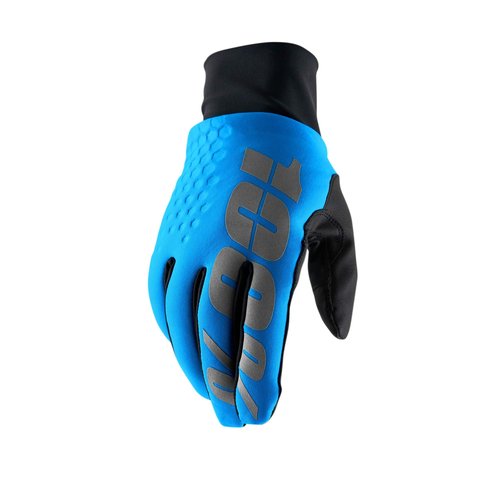 100% HYDROMATIC BRISKER Cold Weather Motocross and Snowmobile Gloves - Warm Water Resistant MX & Powersport Racing Protective Gear (XL - Blue)