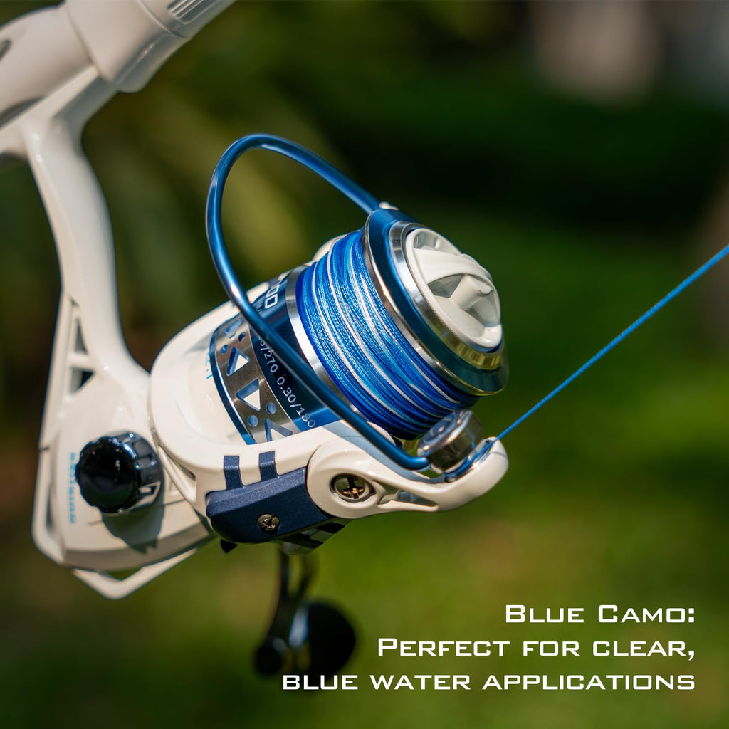 KastKing Superpower Silky8 Braided Fishing Line, Blue Camo, 8 Strands, 50 LB, 500 Yds